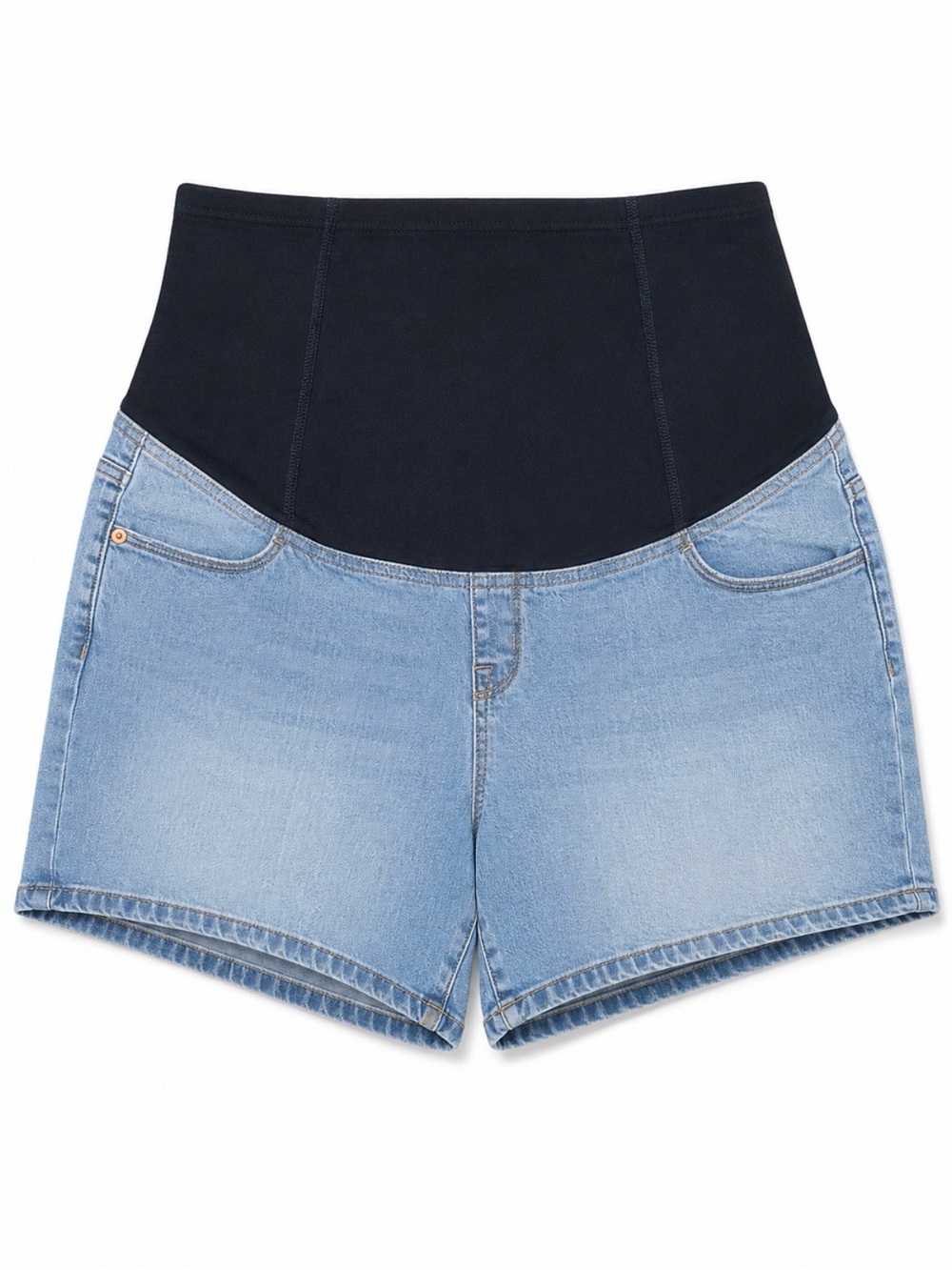Isabel Maternity Light Wash Denim Shorts Size 10 Stretch Summer Shorties